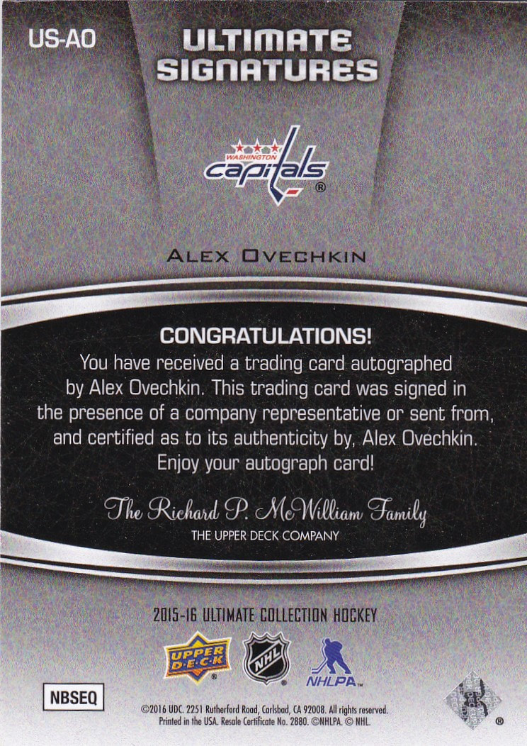 2015-16 Upper Deck Ultimate Collection - Signature Iconic Fabrics